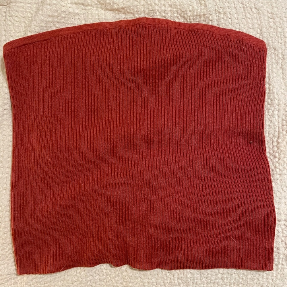 Ribbed Knit Bandeau Top